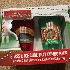 National Lampoon Glass & Ice Cube Tray Set